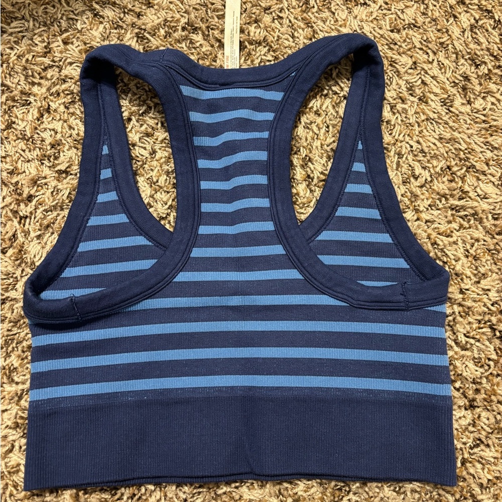 Free People Movement Striped Blue Sports Bra - Picture 3 of 5